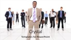  Presentation with team people hugging - Slide deck enhanced with length stand isolated on white background and a light gray colored foreground