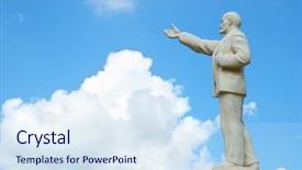  Presentation with stalin - Cool new slide deck with little girl playing with balloon backdrop and a tawny brown colored foreground