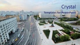  Presentation with cartoon cars movie - Colorful PPT theme enhanced with lenin - yakimanka street with moving cars backdrop and a light blue colored foreground