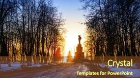  Presentation with park - Beautiful presentation design featuring lenin monument in central park backdrop and a tawny brown colored foreground
