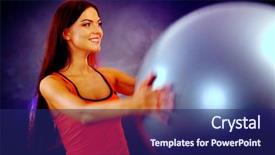  Presentation with gym ball - Cool new PPT theme with lens flare creating ideal backdrop and a navy blue colored foreground