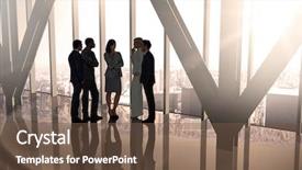  Presentation with composite - PPT theme enhanced with lens flare grey - composite image of business colleagues background and a tawny brown colored foreground