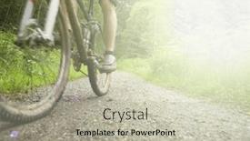  Presentation with lens flare on white - Presentation having lens flare of cyclist on bicycle background and a mint green colored foreground