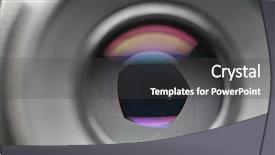  Presentation with lens - Slide deck enhanced with lense - adjusting aperture camera lens background and a dark gray colored foreground