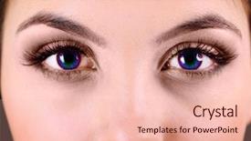  Presentation with eyes - Colorful presentation enhanced with lense - beautiful colorful eyes close up backdrop and a lemonade colored foreground