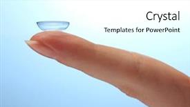  Presentation with contact lens - Theme with lense - contact lens on finger background and a white colored foreground