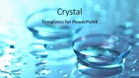  Presentation with blue drops - Presentation theme having soda rackers isolated on white background background and a cream colored foreground