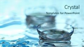  Presentation with blue drops - Presentation enhanced with lense - contact lens with drops background and a cool aqua colored foreground