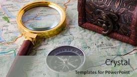  Presentation with compass map - Slide set having lense - travel concept with compass background and a light gray colored foreground