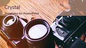  Presentation with lens - Colorful presentation enhanced with lenses - old retro camera on vintage backdrop and a lemonade colored foreground