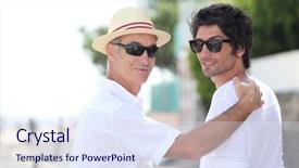  Presentation with lent - PPT theme having lent days - father and son on holiday background and a sky blue colored foreground