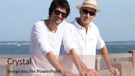  Presentation with father - Slide set featuring lent days - father and son stood background and a coral colored foreground