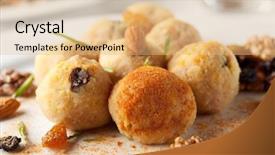  Presentation with christmas balls disco ball - Audience pleasing PPT layouts consisting of lenten - deep fried cheese balls backdrop and a coral colored foreground