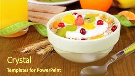  Presentation with fruit - Cool new slides with lenten - delicious oatmeal with fruit backdrop and a tawny brown colored foreground