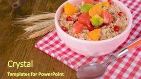  Presentation with delicious cakes pastry fruit - Beautiful presentation theme featuring lenten - delicious oatmeal with fruit backdrop and a tawny brown colored foreground