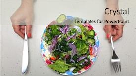  Presentation with healthy indian food - PPT layouts consisting of lenten - hands with kitchen flatware background and a light gray colored foreground