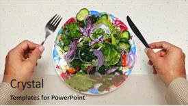  Presentation with healthy indian food - Colorful PPT layouts enhanced with lenten - healthy food on white plate backdrop and a coral colored foreground