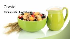  Presentation with fruits - Audience pleasing slides consisting of lenten - oatmeal with fruits isolated backdrop and a white colored foreground