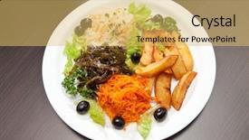  Presentation with vegetables - Slides having lenten - roasted potatoes with vegetables background and a yellow colored foreground