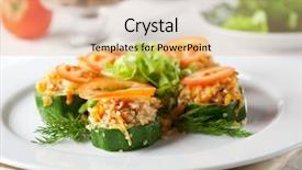 Presentation with vegetarian - Theme with lenten - vegetarian cereal food - stuffed background and a coral colored foreground