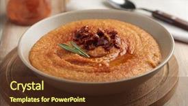  Presentation with dried tomato - Amazing theme having lentil cream soup with sun-dried tomato paprika and rosemary backdrop and a tawny brown colored foreground