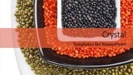  Presentation with green plate - Colorful PPT theme enhanced with lentil green mung soya bean backdrop and a red colored foreground