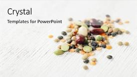  Presentation with chickpea plant - Colorful presentation theme enhanced with lentil green peas and chickpea backdrop and a white colored foreground