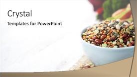  Presentation with white green - Presentation design enhanced with lentil green peas and chickpea background and a white colored foreground