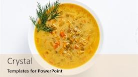  Presentation with soup - Presentation theme consisting of lentil-soup-on-the-white background and a yellow colored foreground