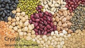  Presentation with top view of soybean - Amazing presentation theme having lentils - legume abstract - top view backdrop and a yellow colored foreground