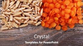  Presentation with lentils - Cool new presentation theme with lentils-and-oats-on-wooden backdrop and a tawny brown colored foreground