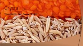  Presentation with lentils - Colorful slide deck enhanced with lentils-and-oats-on-wooden backdrop and a red colored foreground