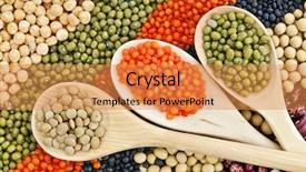  Presentation with soybeans - Theme with lentils beans peas soybeans legumes background and a gold colored foreground