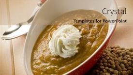  Presentation with lentils - Audience pleasing presentation theme consisting of lentils-cream-soup-with-yogurt backdrop and a coral colored foreground