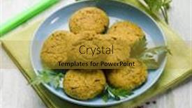  Presentation with lentils - Presentation design featuring lentils croquette vegetarian food background and a gold colored foreground