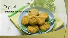  Presentation with lentils - Amazing presentation design having lentils croquette vegetarian food backdrop and a mint green colored foreground