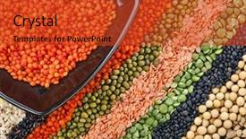  Presentation with rice grain - Theme having lentils grain peas groats soybean background and a red colored foreground
