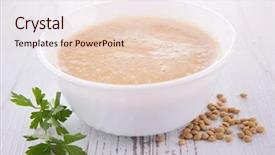  Presentation with lentils - Presentation theme featuring lentils soup background and a lemonade colored foreground