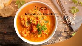  Presentation with lentils - Slides enhanced with lentils soup background and a gold colored foreground