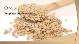  Presentation with lentils - PPT theme enhanced with lentils with wooden spoon background and a lemonade colored foreground