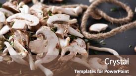  Presentation with yellow oyster mushroom - Audience pleasing slide deck consisting of lentinula edodes - closeup of a pile backdrop and a tawny brown colored foreground