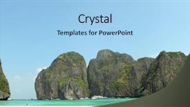  Presentation with maya bay - Audience pleasing presentation consisting of cliff emerald sea - maya bay of phi-phi island backdrop and a light blue colored foreground