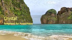 Presentation with maya bay - Cool new presentation with bay of phi-phi island backdrop and a tawny brown colored foreground