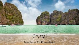  Presentation with maya bay - Presentation theme with  background and a  colored foreground