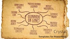  Presentation with renaissance art - PPT theme featuring leonardo-da-vinci-infographics and a yellow colored foreground
