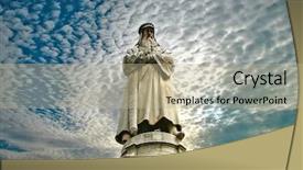  Presentation with italy history - PPT theme with leonardo da vinci milan italy background and a mint green colored foreground