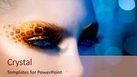  Presentation with leopard cat - Slide set featuring leopard makeup yellow wild cat background and a lemonade colored foreground