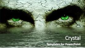  Presentation with scary - Presentation consisting of leprosy - scary eyes and cracked textured background and a ocean colored foreground