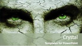 Presentation with scary - Presentation theme enhanced with leprosy - scary face with dry cracked background and a gray colored foreground