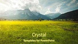  Presentation with golf course - Audience pleasing presentation design consisting of lermoos village location place austria backdrop and a tawny brown colored foreground